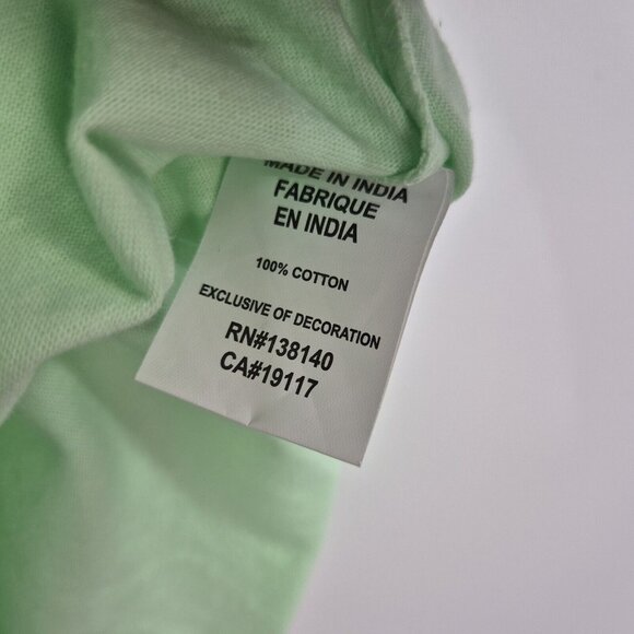 Born Fly Mens T-Shirt Size L Embroidered Mint Green 100% Cotton NWT 48 - Picture 4 of 9